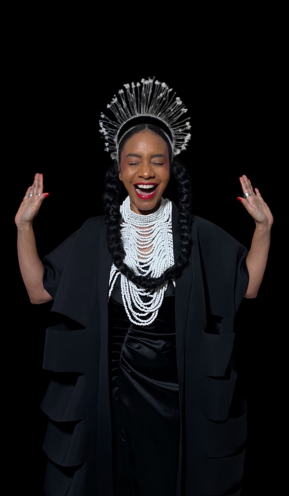 AnaQomSoul — portrait with silver headpiece